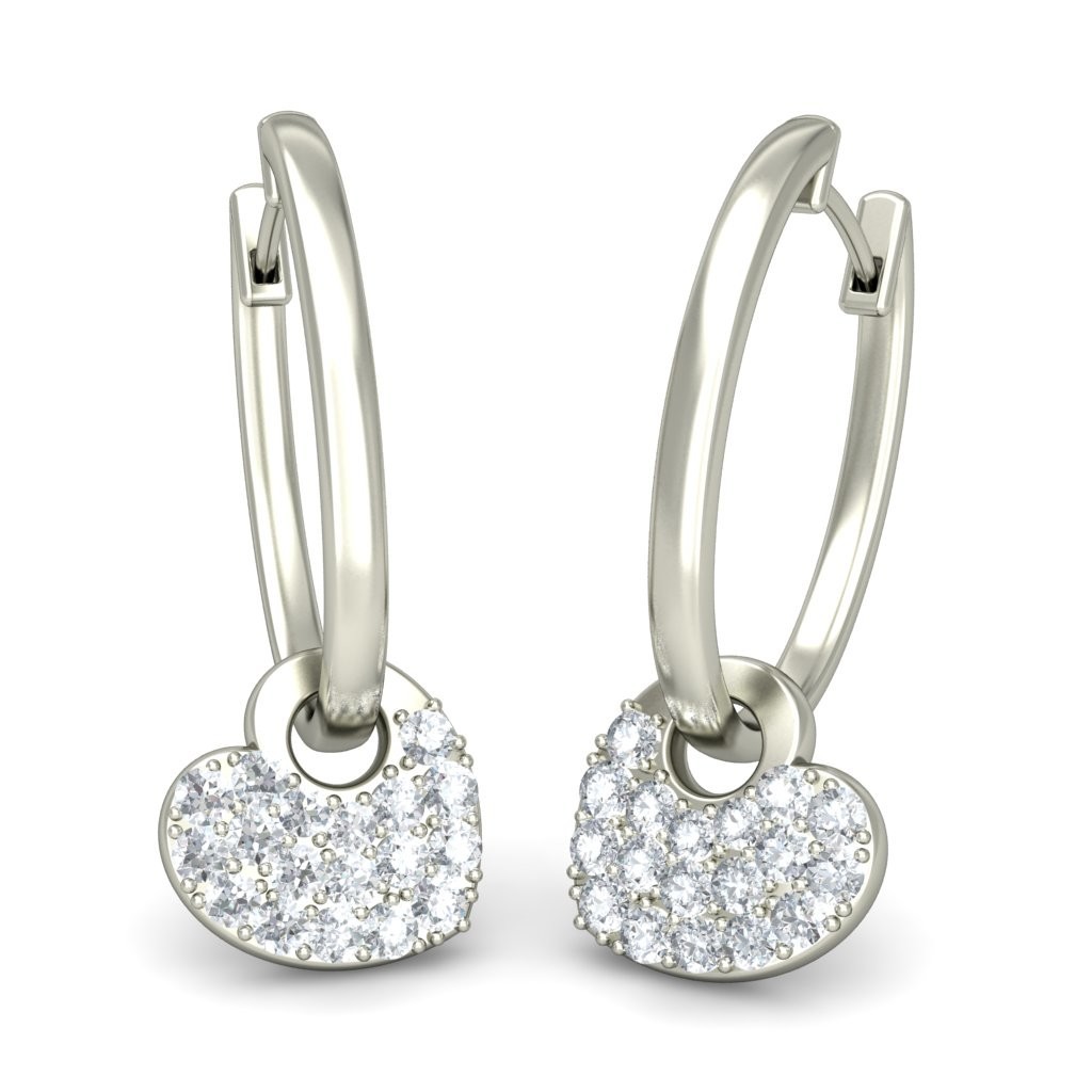 Silver Hoop Huggie Earrings Gender: Women
