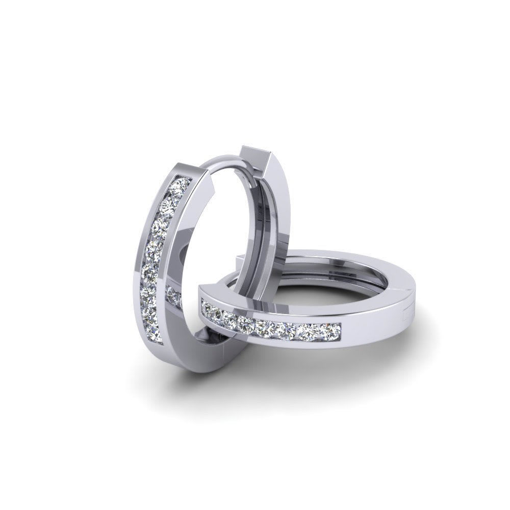 Silver Hoop Huggie Earrings Gender: Women