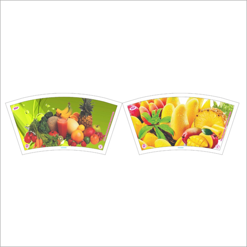 Juice Paper Cup Blank - Paper Material, Multicolor Print, Smooth Surface Texture | Disposable, Eco-Friendly, Food Grade Inks with Fruit Images