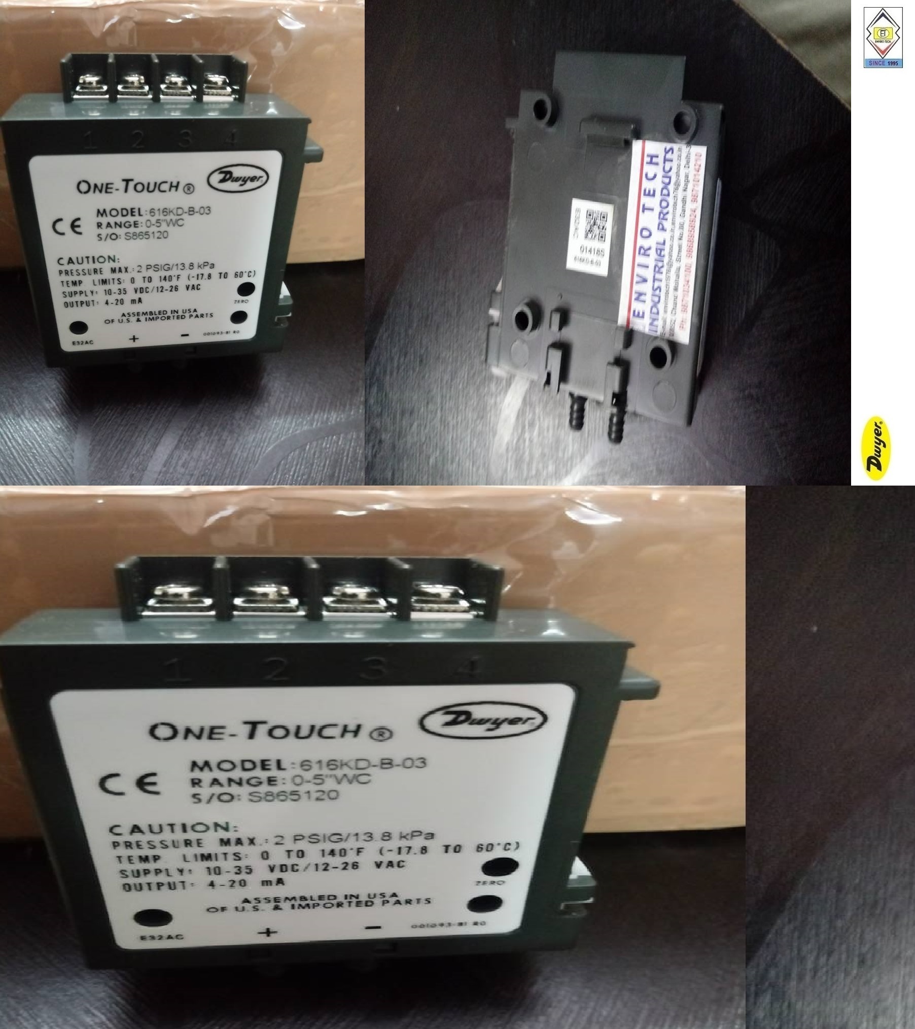 Dwyer 616kd-a-04-v Differential Pressure Transmitter Accuracy: +/- 0.25 %