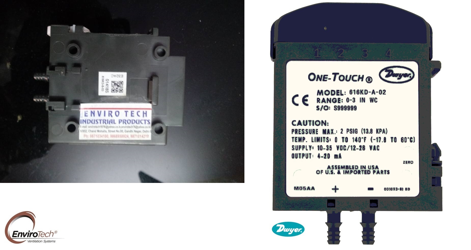 Dwyer 616kd-a-05 Differential Pressure Transmitter Accuracy: +/- 0.25 %