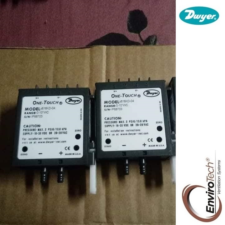 Dwyer 616kd-a-06 Differential Pressure Transmitter - Air, 0-20.00" Wc, +/-0.25% Accuracy, 4-20 Ma Output, Din Rail Mount, Compatible With Non-combustible Gases