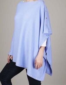 All Color Cashmere Plain Poncho With Button