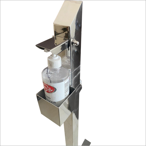 Silver Ss Foot Pedal Hand Sanitizer Stand