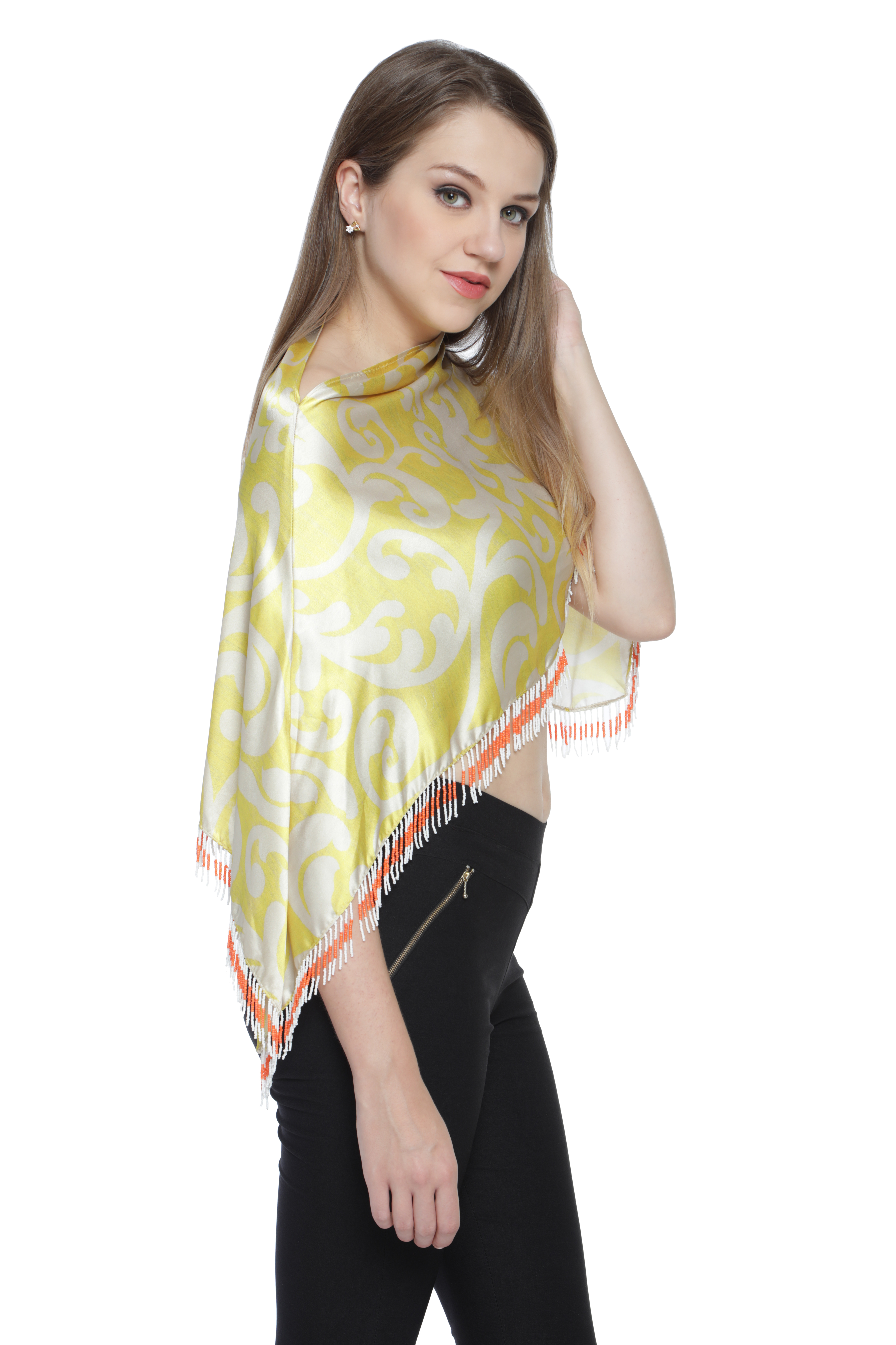 100% Satin Digital Printed Ruhana Top Coverup Top / Ponchos Usage: Daily