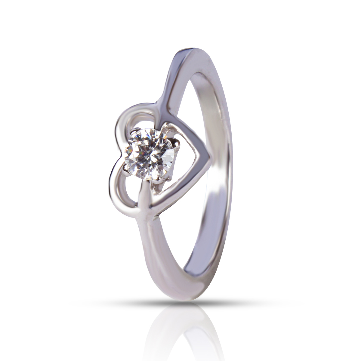 Sterling Silver Solitaire Ring Gender: Women