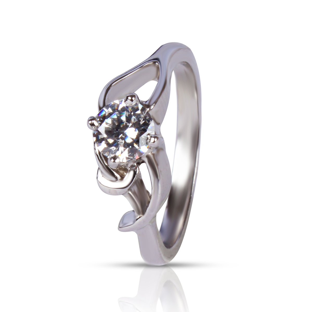 Sterling Silver Solitaire Ring Gender: Women