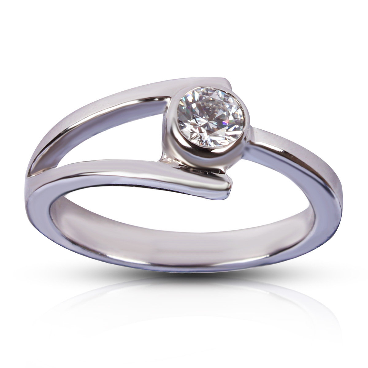 Sterling Silver Solitaire Ring Gender: Women