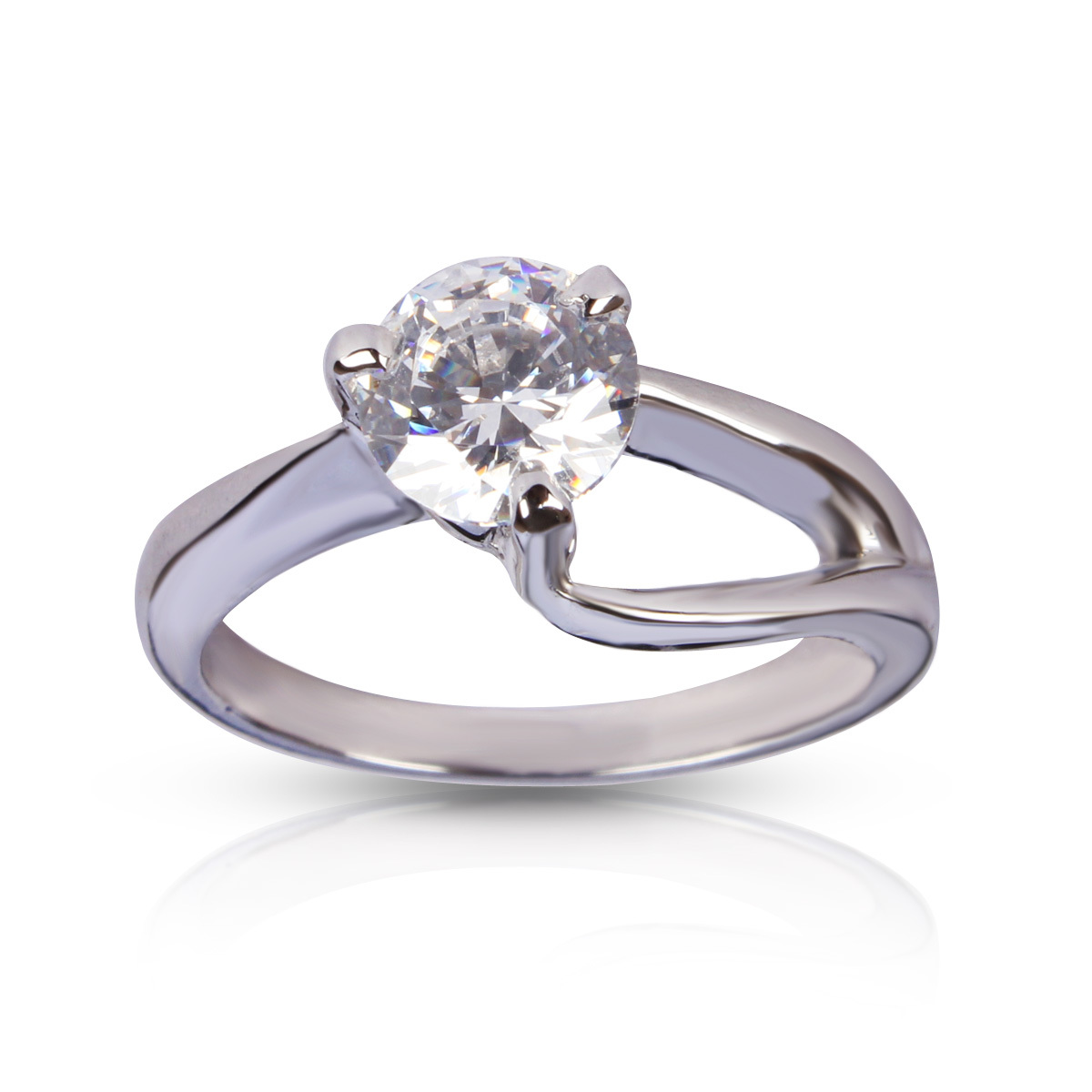 Sterling Silver Solitaire Ring Gender: Women