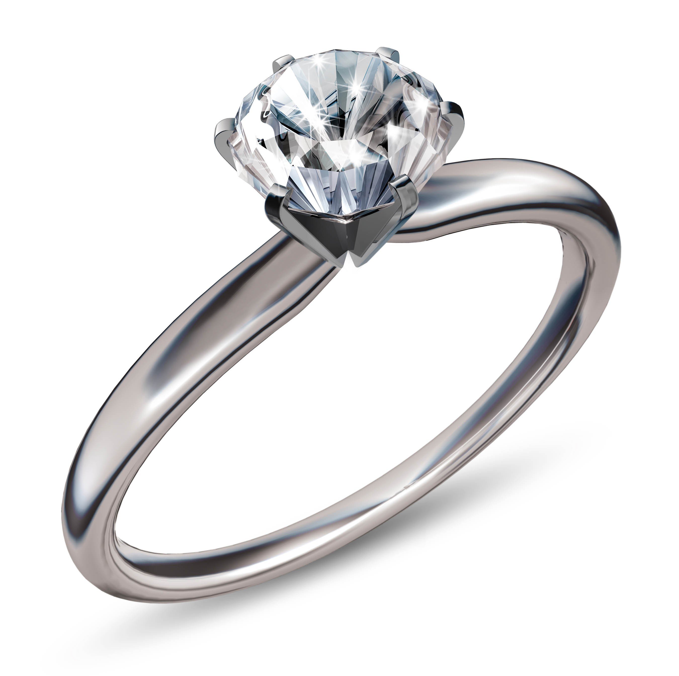 92.5 Sterling Silver Solitaire Rings Gender: Women