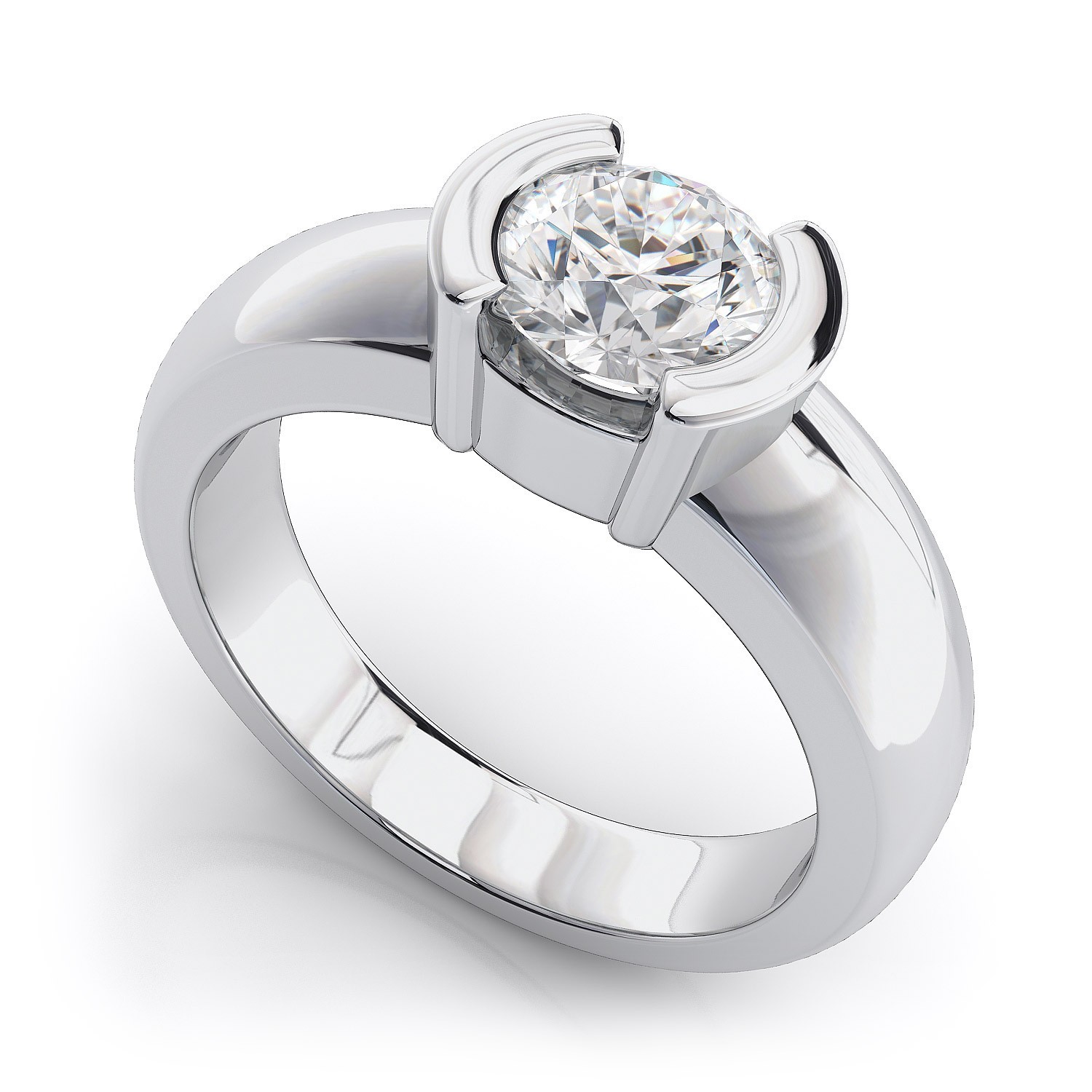 92.5 Sterling Silver Solitaire Rings Gender: Women
