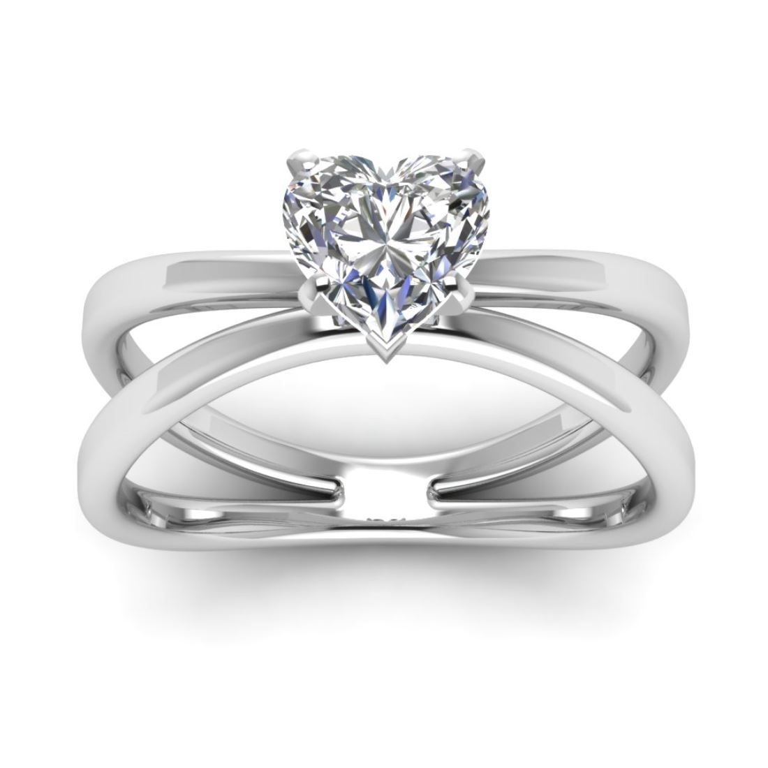 Heart Shape Solitaire Silver Ring Gender: Women