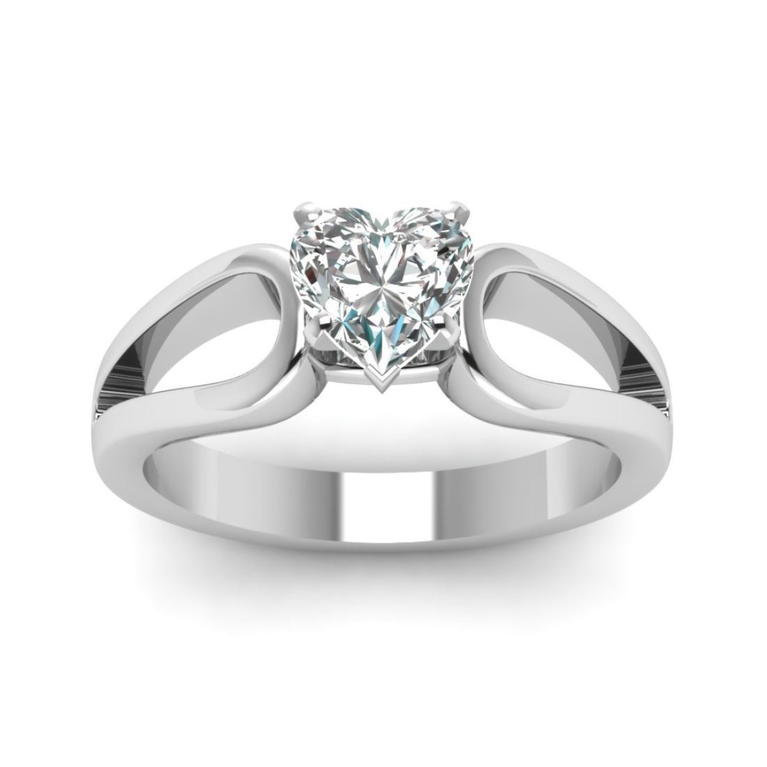 Heart Shape Solitaire Silver Ring Gender: Women