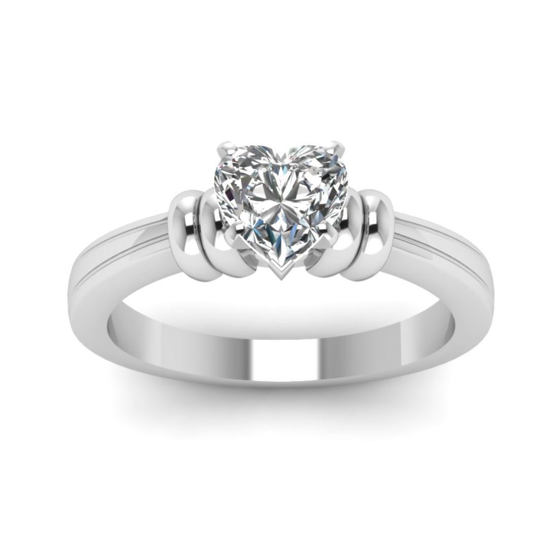 Heart Shape Solitaire Silver Ring Gender: Women