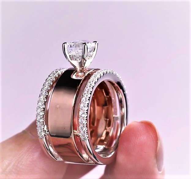 6mm Rund Cut Simulated Diamond Prong Setting Solitaire Engagement Ring - 925 Sterling Silver, Size 4 To 12 Available, Golden Color, 0.95 Carat Round Brilliant Cut Diamond