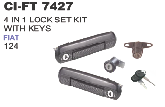 4 in 1 Lock set Kit with Keys Fiat