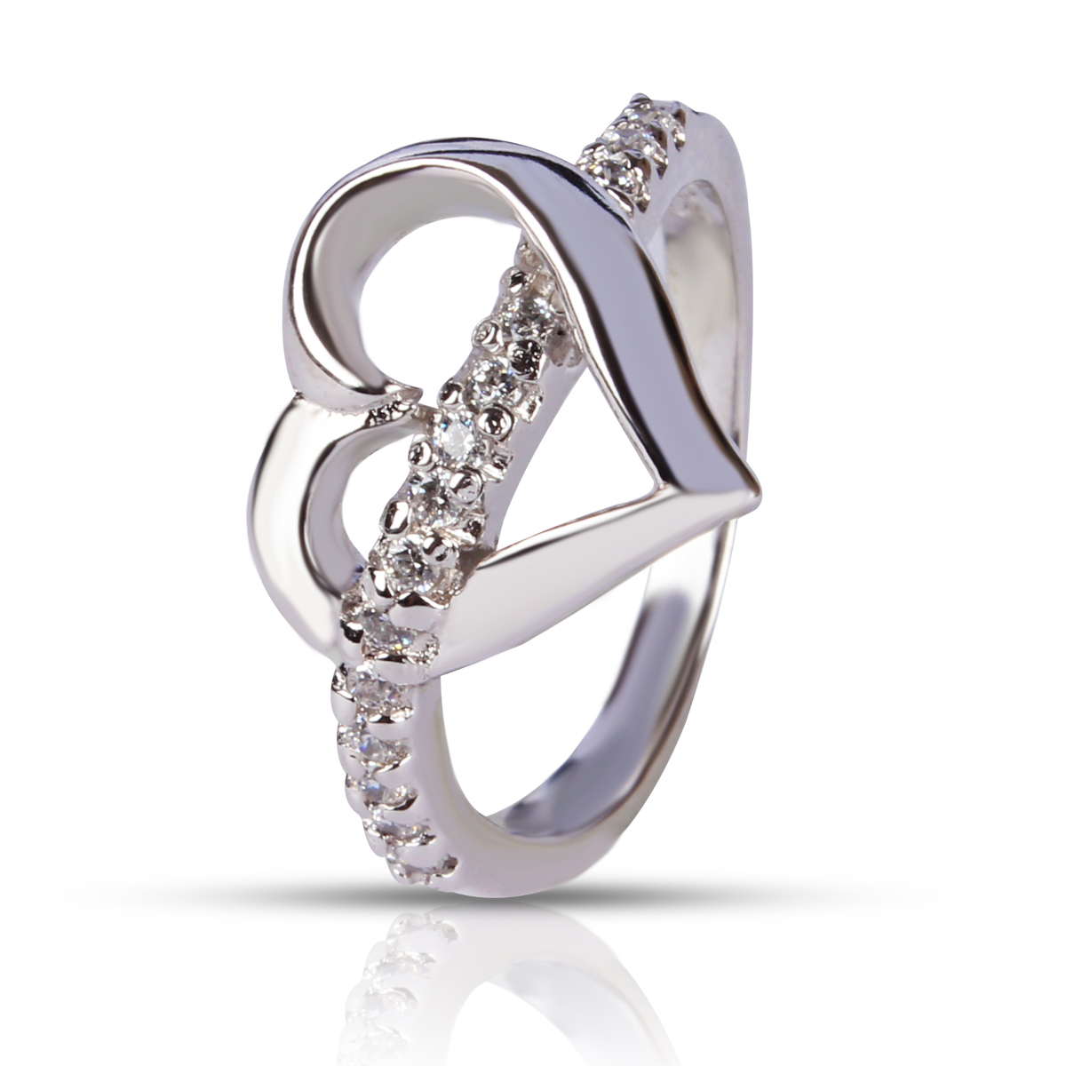 Silver Heart Shape Ring Gender: Women