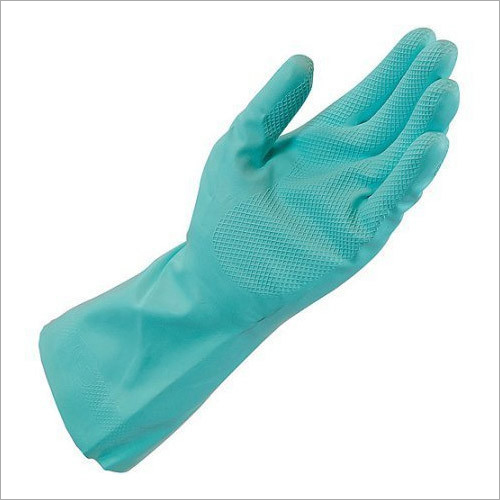 Nitrile Gloves - 6 Inch Blue Nitrile Rubber, Reusable & Washable | Full Finger Style, Quick Dry & Embossed Grip