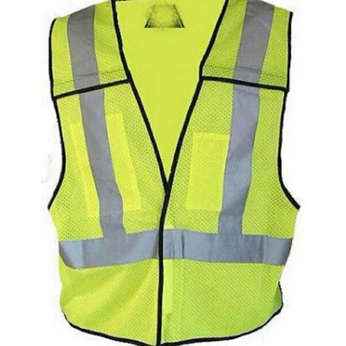 Road Safety Jacket - High Quality Fabric, Sizes S to XXL, Green-Grey Color | Reflective, Lightweight, Flexible Design for Enhanced Visibility