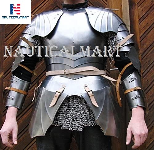 Nauticalmart Medieval Knight Reenactment Steel Armour Breastplate With Arm Set Halloween