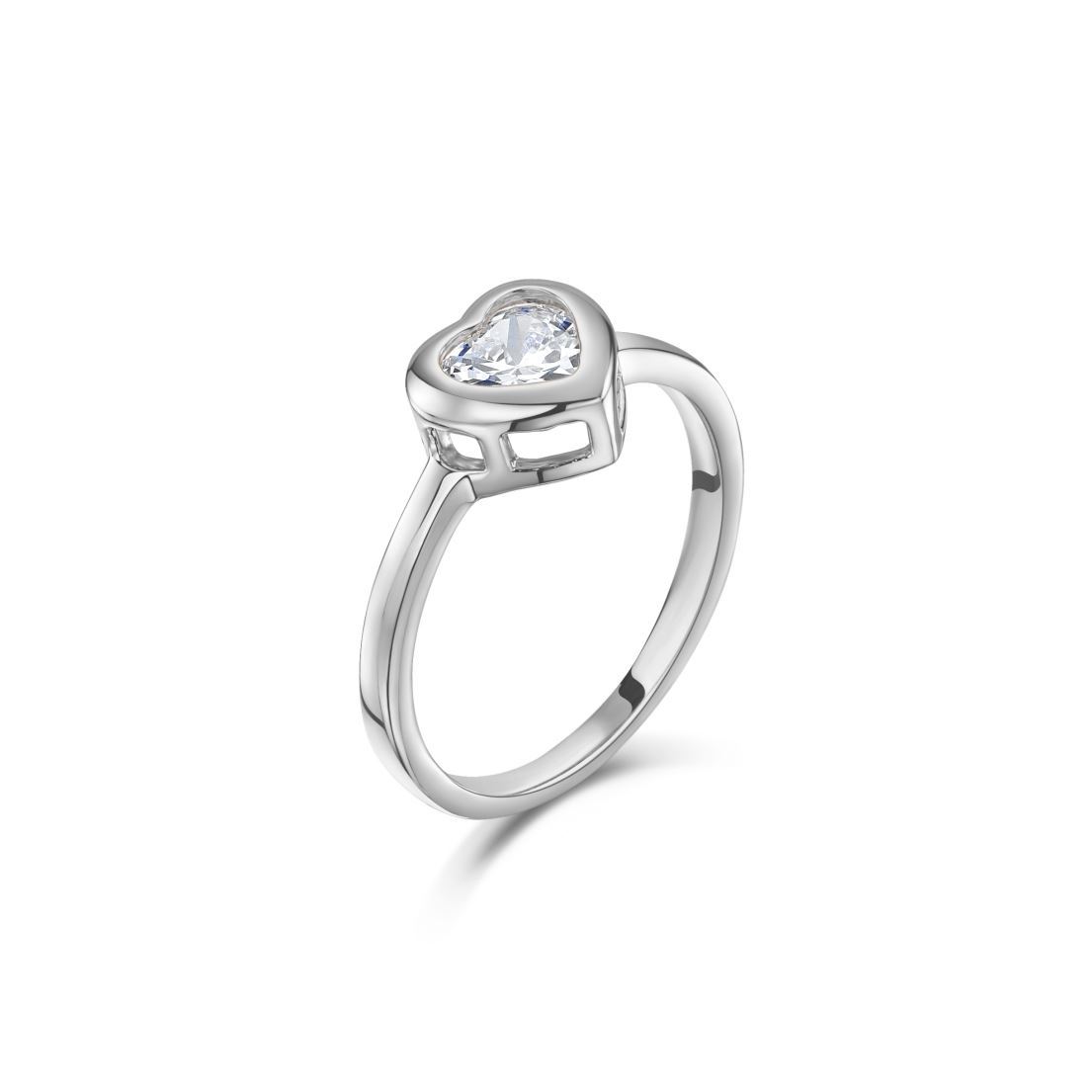 Heart Shape Silver Ring Gender: Women