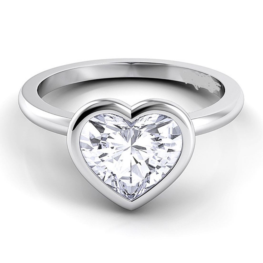 Heart Shape Silver Ring Gender: Women