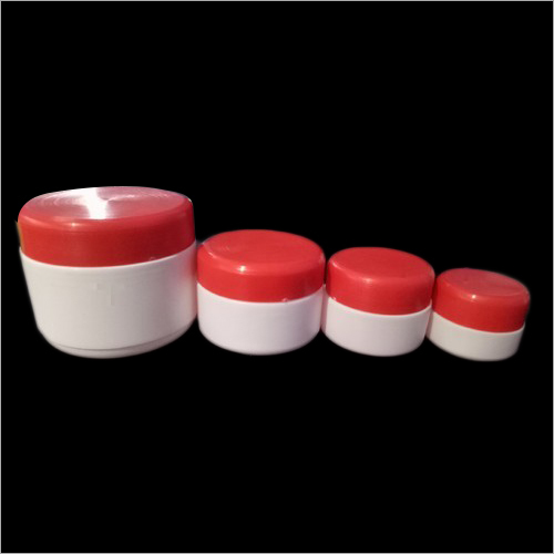 व्हाइट-रेड एचडीपीई क्रीम जार