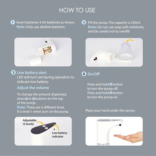 Automatic Hand Sanitizer Dispenser - Abs & Glass, 480 Ml Capacity, Touch-free Operation - Infrared Sensor, Low Battery Indicator, Lightweight & Portable
