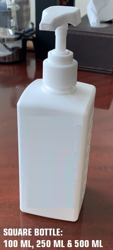 Square Hand Sanitiser Bottle - Plastic Material, 100 Ml To 1000 Ml Size Range | Compatible With Dispenser Pumps, Trigger Sprayers, Fliptop Caps