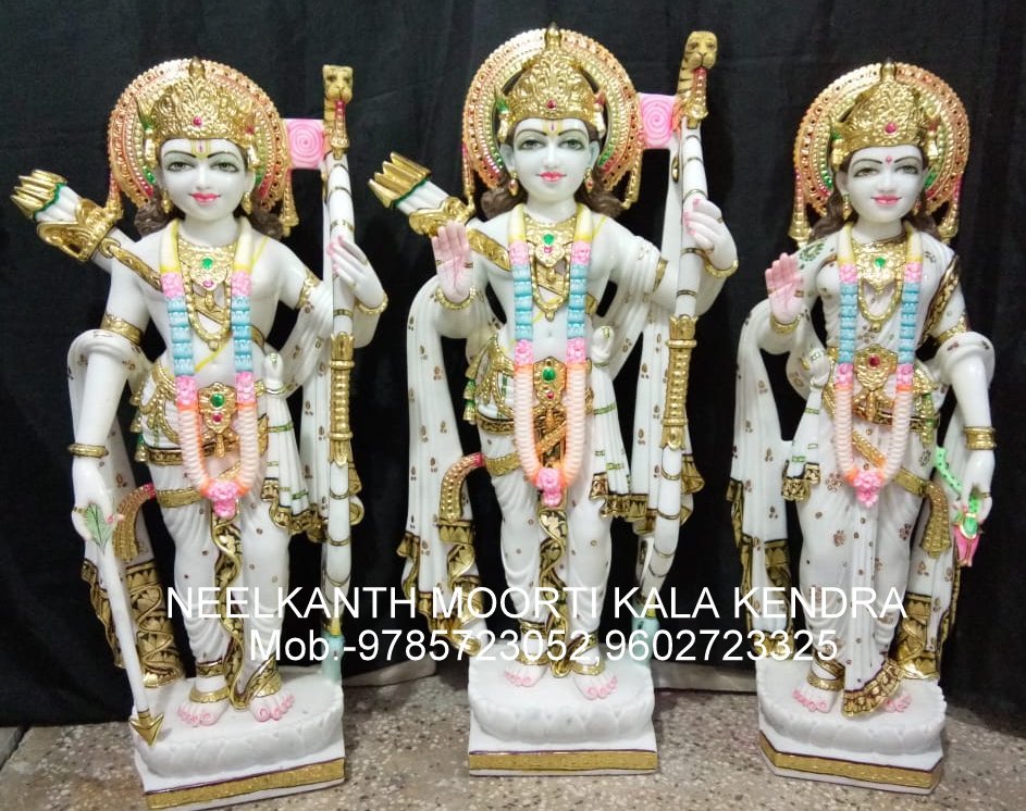 Marble God Ram Darbar Statue - Finishing: Polishing