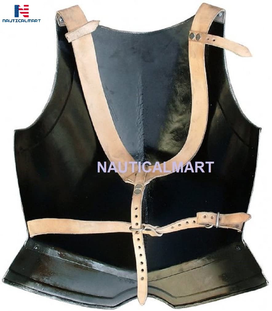 Steel Nauticalmart Breast Plate With Brown Leather Straps
