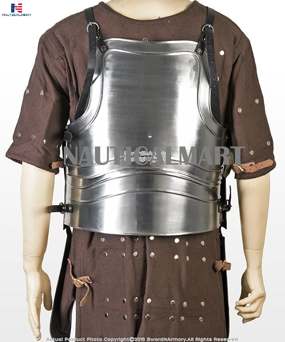Steel Nauticalmart Medium Size Medieval Breast Plate Body Armor 18g Tassets Fluted Cuirass Larp