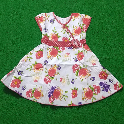 Baby Printed Frock - Cotton, 1-8 Months, Available in Different Colors | Soft, Skin-Friendly, Stain-Resistant Fabric with Alluring Patterns