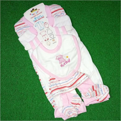 Baby 8Pcs Infant Gift Set - Cotton Material, 12 Months, Pink-White Color | Luxurious Design, High-Grade Packaging, Enchanting Appearance