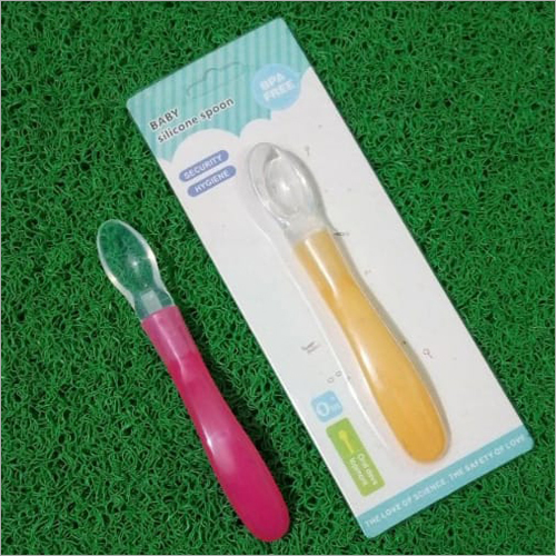 Baby Silicone BPA Free Spoon - Silicone Material, Dishwasher Safe, Pink & Orange Colors | Age-Appropriate for 12 Months, Designed for Baby Feeding
