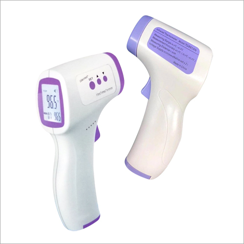 Infrared Forehead Thermometer - Plastic, 43x77x149 mm, White & Purple | High Sensitivity, Quick Measuring, Automatic Shutdown, Large Backlight Display, Celsius & Fahrenheit Modes