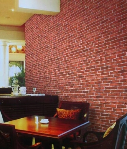 Brick Wallpaper - Pvc Coated, 21 Inch X 33 Ft, Waterproof & Washable, 3d Brick Design Finish, Seamless Installation