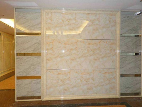 Marble Sheet - 8ft X 4ft, Yellow Orange Pvc | Waterproof, Smooth Surface, Lightweight, Easy To Install, Maintenance-free, Ideal For Banquet Halls