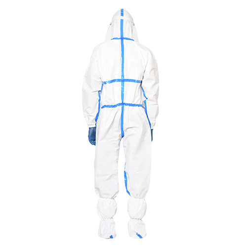 White Disposable Coverall With Tape (Face Shield And Goggles)