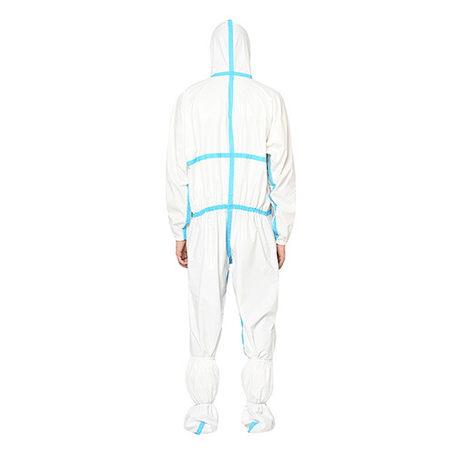 White Reusable Coverall With Tape