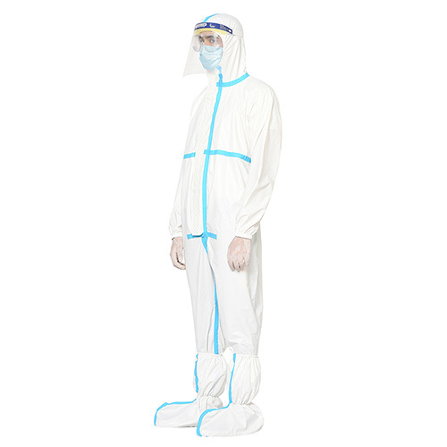 White Reusable Coverall With Tape (With Face Shield And Goggles)