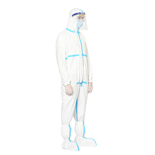 White Reusable Coverall With Tape (With Face Shield And Goggles)