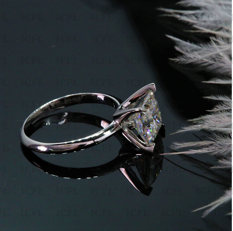 7mm Princess Simulated Diamond Solitaire Engagement 925 Sterling Silver Ring Gender: Women
