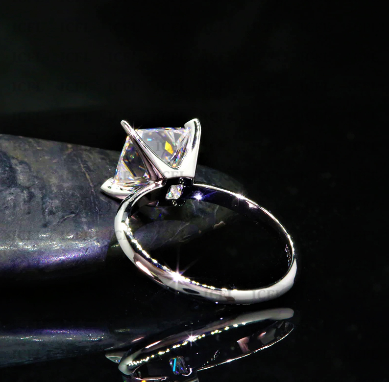 7mm Princess Simulated Diamond Solitaire Engagement 925 Sterling Silver Ring Gender: Women