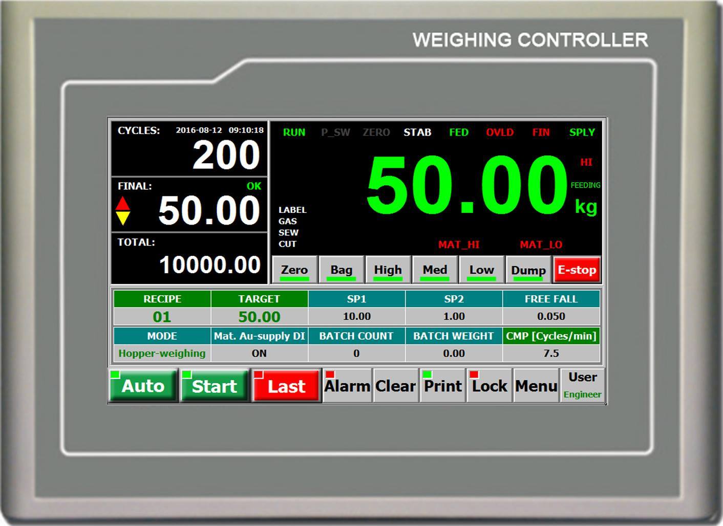 Hmi Weighing Controller Essm10 Application: Industrial