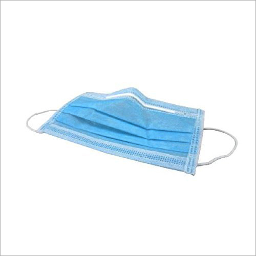 3 Ply Face Mask - Melt-Blown Fabric, Standard Size, Sky Blue Color | Unisex, Ideal for Hospitals, Clinics, and Labs