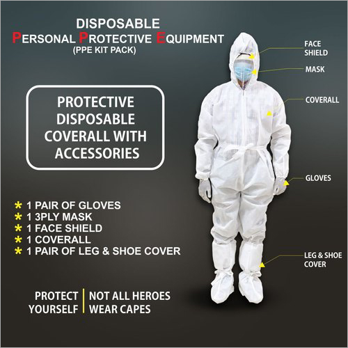Ppe Kit - Disposable Protection Equipment For Hospitals, Clinics, Labs | Unisex, Standard Size, Includes Gloves, Goggles, Masks, Coveralls