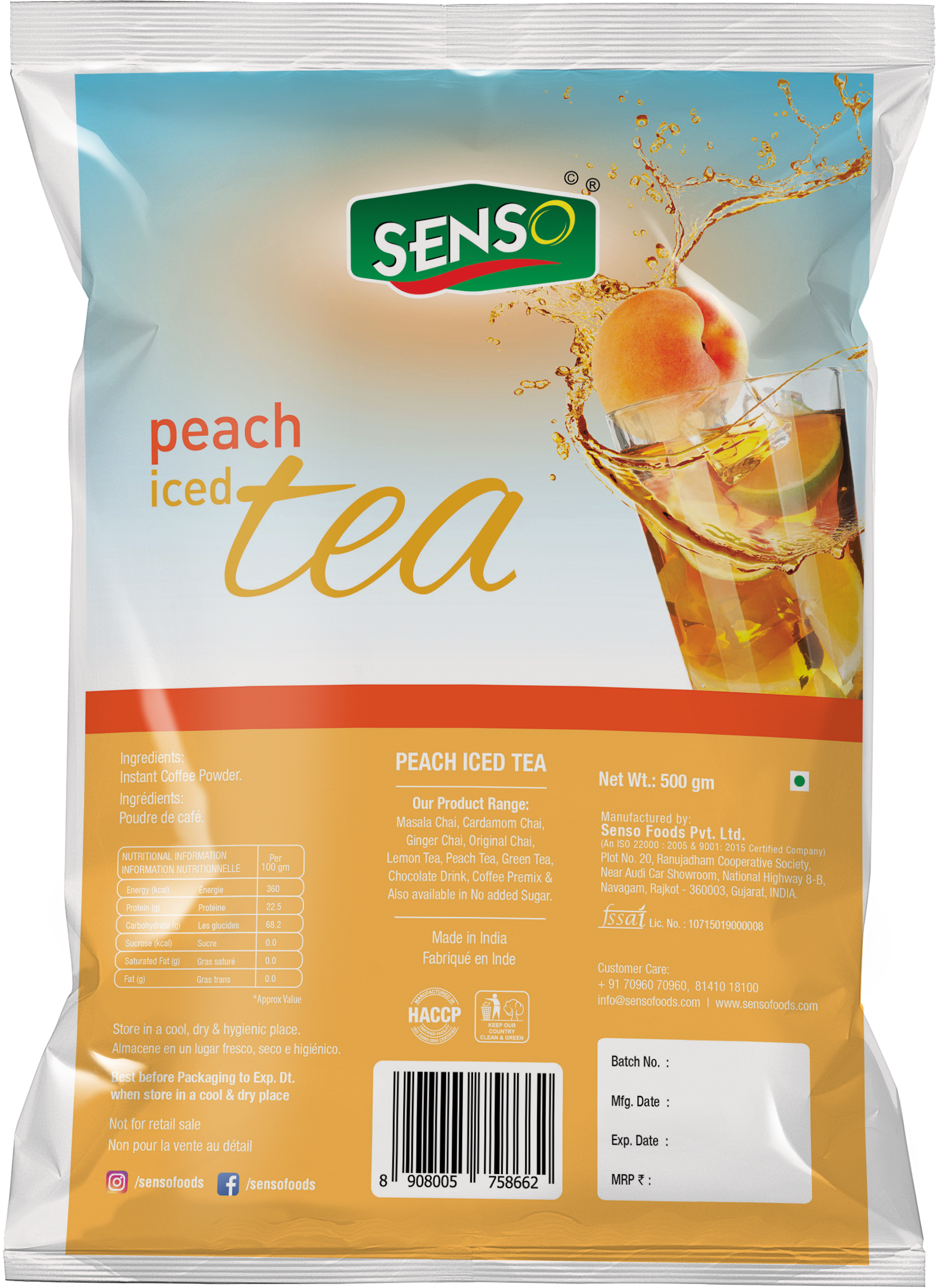 Lemon Ice Tea Premix - 1 Kg & 200g Pack Size | Infused Tea Extracts, Tangy Flavor, Antioxidant-rich, Hot & Cold Beverage For Refreshing Moments
