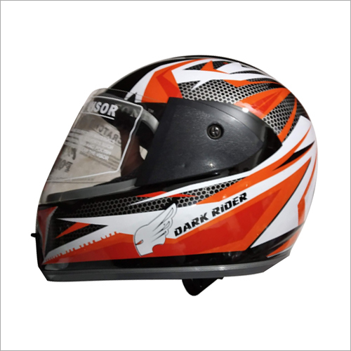 Mens Printed Full Face Helmet - Abs & Pp Material, Black Color | Breathable Padding, Neck Protector, Odor Resistant, Scratch & Uv Resistant Visor