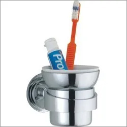 Tumbler Holder - Brass Material, Chrome Plated Finish | Elegant Mounted Design For Bathroom Accessories